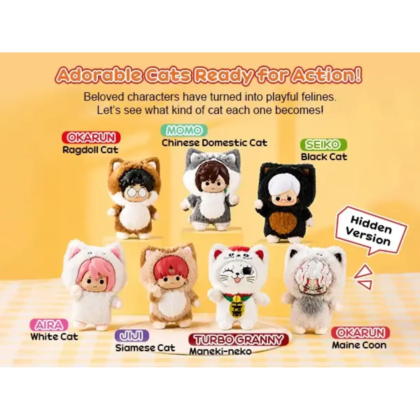 Puremind Blind Box -  Puremind x Dan Da Dan Meow Mission Vinyl Plush 3407