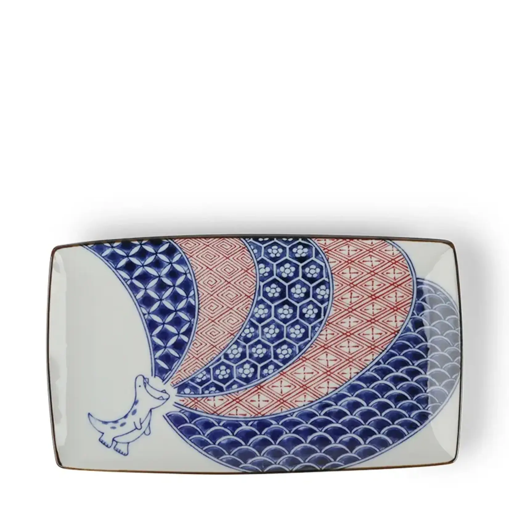 Plate - Edo-Style Dino 9.25"x5.25" Shozuiryu - J6838