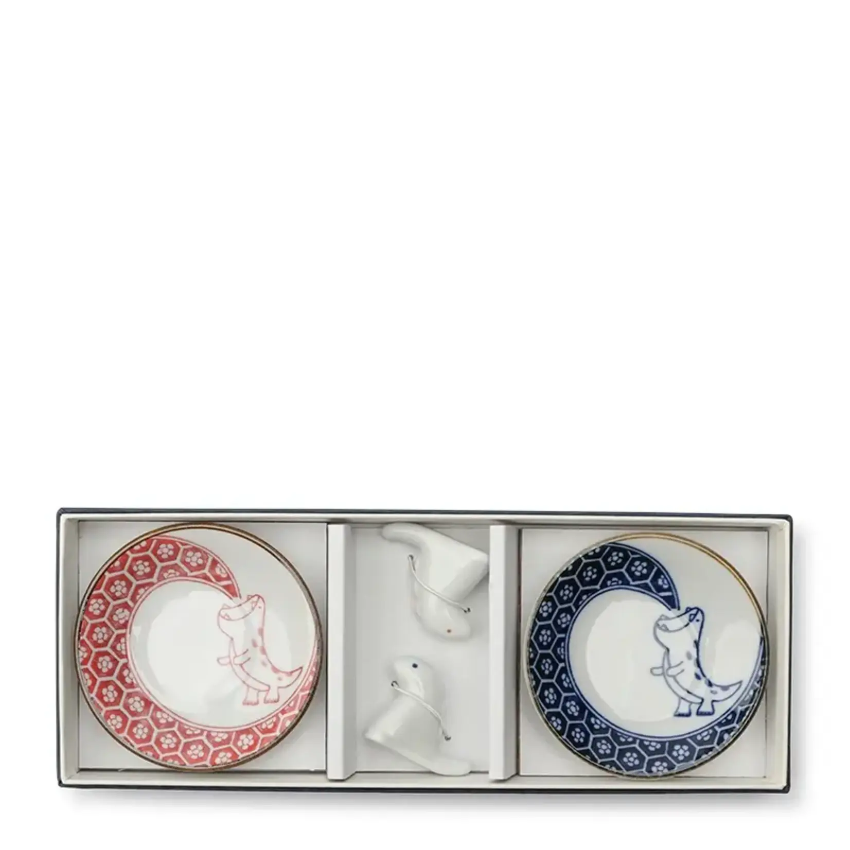 Plate - Imari-Style Dino Small Plate & Rest Set - J6842