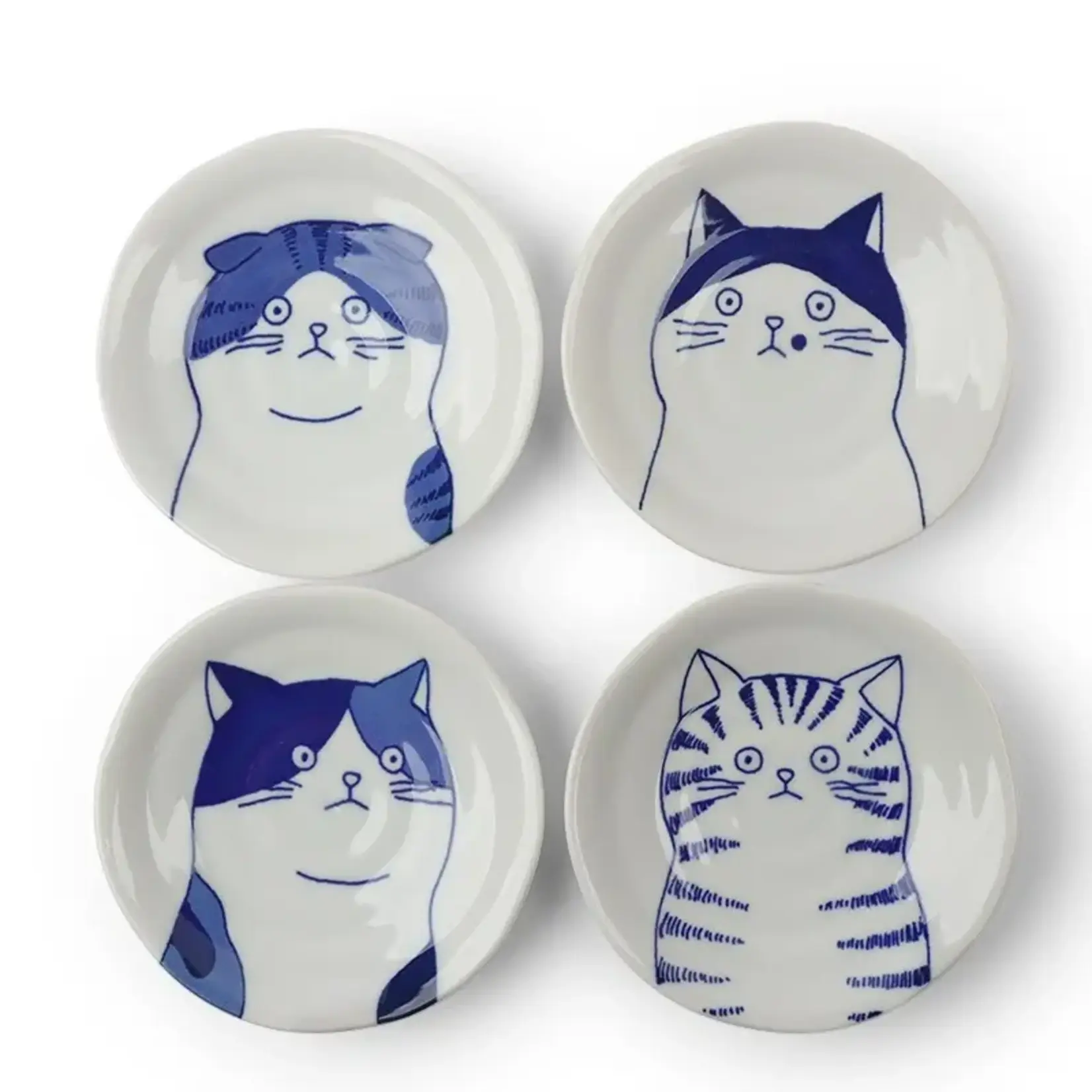 Plate - 4.75" Cat Face Set of 4 - 160-083