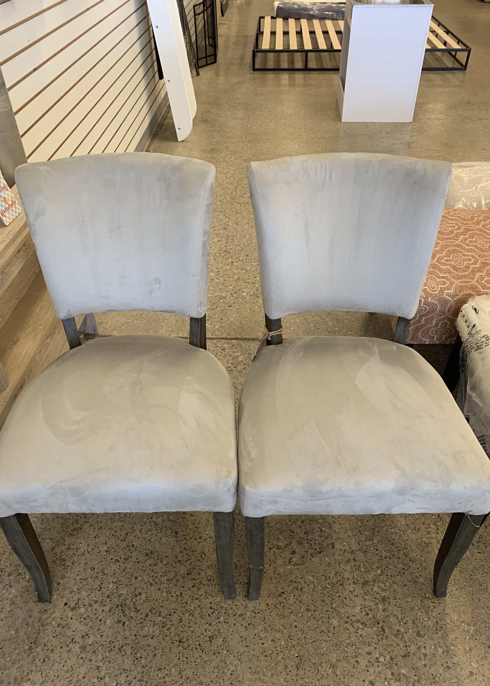 Birch Lane Bowning Upholstered Side Chair in Gray Putty Pair