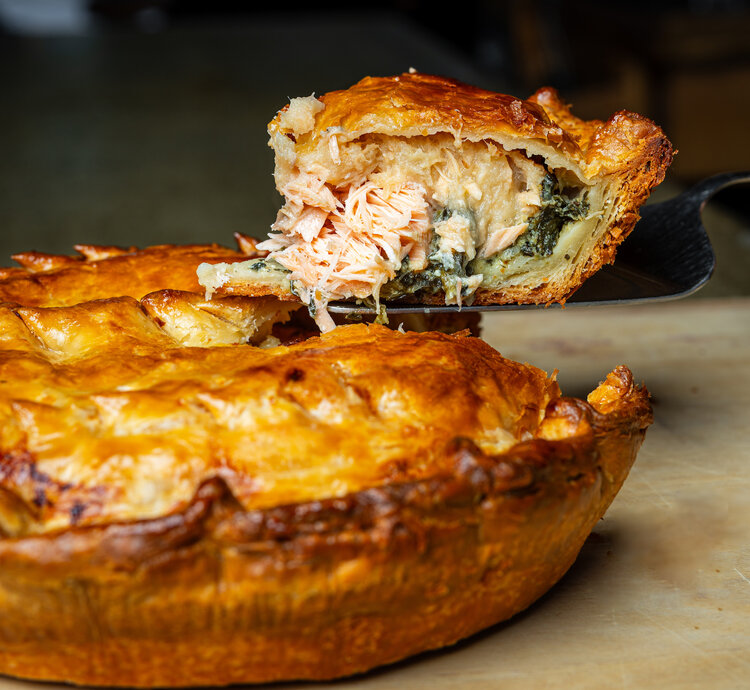 Salmon pot pie