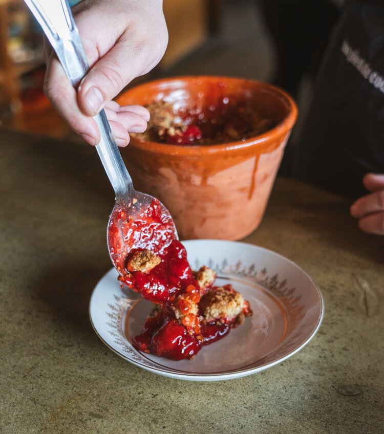 Croustade fraises et pêches