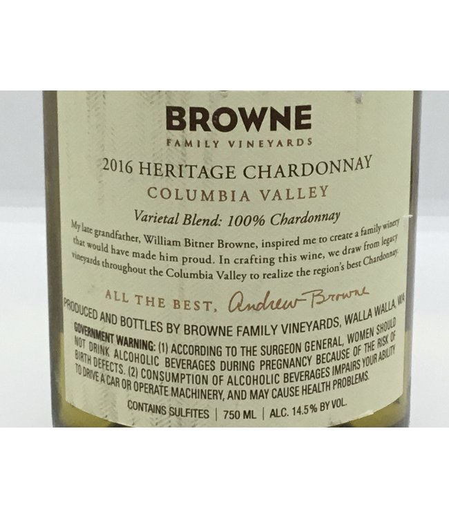 Browne “Heritage” Chardonnay 2016
