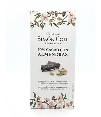 Simon Coll 70% Dark Chocolate Almond  Bar 2.99 oz  Spain Simon Coll 70% Dark Chocolate Almond  Bar 2.99 oz  Spain