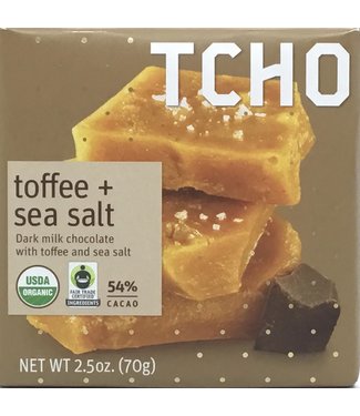 Tcho Toffee + Salt 54%  Bar 2.5oz Berkeley - Califronia Tcho Toffee + Salt 54% Chcolate Bar 2.5oz Berkeley - California