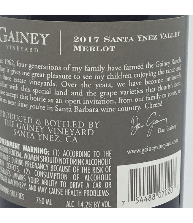 Gainey Vineyard Merlot 2017