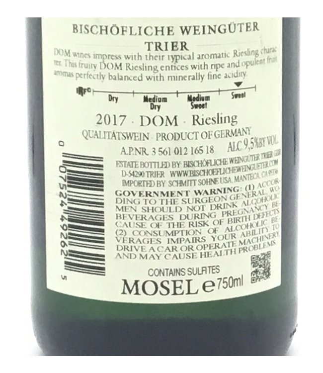 Bischofliche Weinguter Riesling 2017 Germany