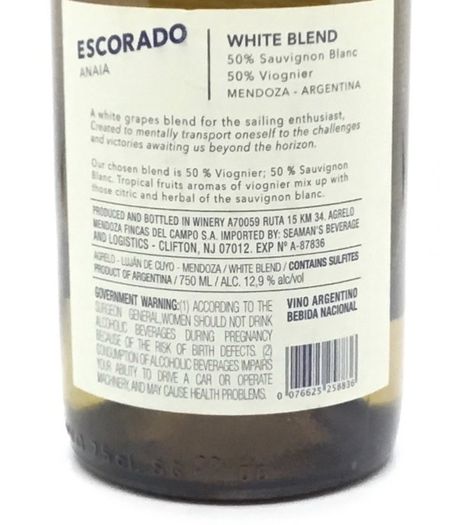 Anaia  Escorado Blend de Blancas 2017 Argentina