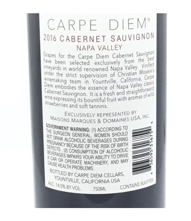 Carpe Diem Cabernet Sauvignon 2016 Napa