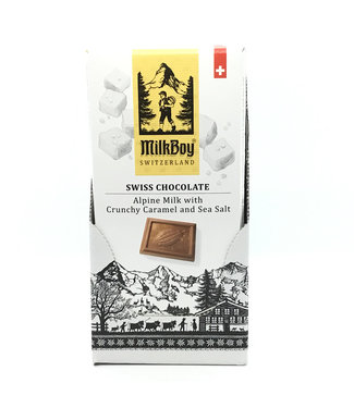 Milk Boy Alpine Milk Crunchy Caramel Sea Salt 3.5 oz Switzerland MilkBoy Crunchy Caramel & Sea Salt 3.5oz Switzerland