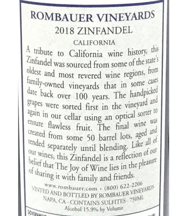 Rombauer Zinfandel 2018