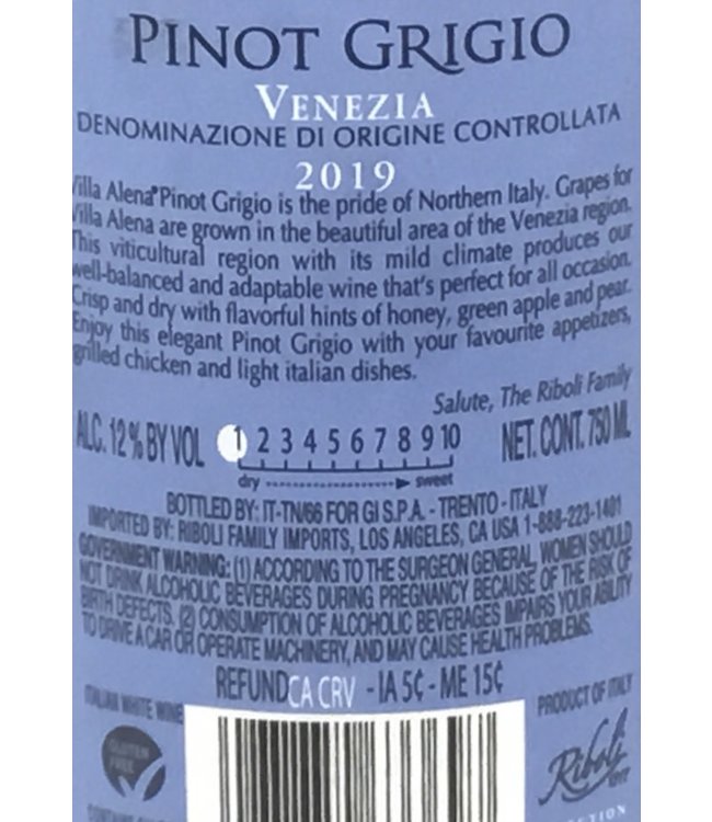 Villa Alena Pinot Grigio 2019 Venezia - Italy