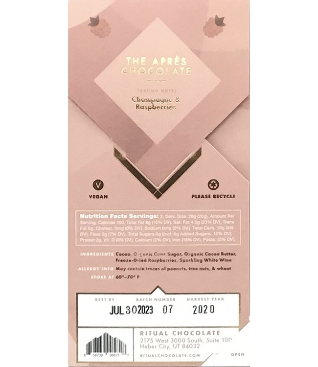 Ritual The Apres 70% Chocolate Bar 2.12oz
