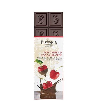 Bissinger's Tart Morello Cherry & Cocoa Nib  75% Dark Chocolate Bar 3 oz St. Louis - MO Bissinger's Tart Morello Cherry & Cocoa Nib Crisp  75% Dark Chocolate Bar 3 oz America