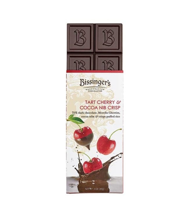 Bissinger's Tart Morello Cherry & Cocoa Nib Crisp  75% Dark Chocolate Bar 3 oz America