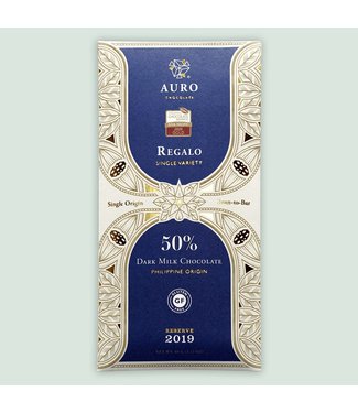 Auro Reserve 2019 "Regalo" Single Estate 50% Dark Milk Chocolate - Philippines Auro Reserve "Regalo" Single Estate 50% Dark Milk Chocolate - Philippines