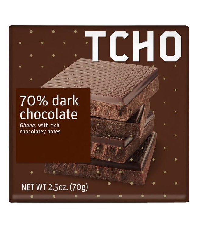 Tcho Dark Ghana Chocolate Bar 70% 2.5oz Berkeley - California Tcho Dark  Ghana Chocolate Bar 70% 2.5oz Berkeley - California