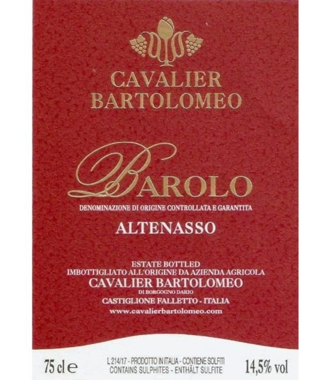 Cavalier Bartolomeo "Altenasso" Barolo 2016 Piedmont - Italy