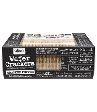 Olina's Bakehouse Wafers Craked Pepper 3.5 oz Australia Olina's Bakehouse Wafers Cracked Pepper 3.5 oz Australia