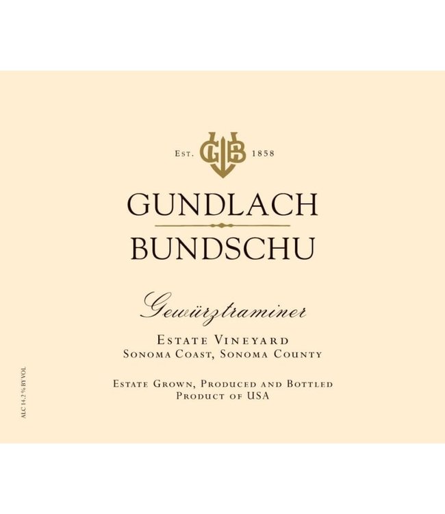 Gundlach Bundschu Gewürztraminer Estate Vineyard 2018 Sonoma - California