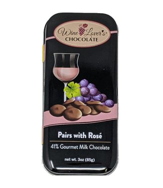 Wine Lover's Chocolate 41% Dark Pairs w/ Rose3oz Wine Lover's Chocolate 41% Milk Pairs w/ Rose 3oz