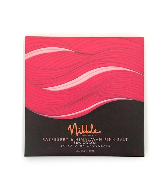 Nibble 88% Dark Chocolate Raspberry & Himalayan Pink Salt Bar 2.3 oz San Diego - California