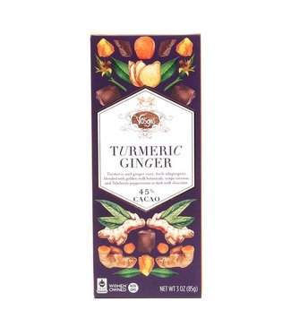 Vosges 45% Cacao "Turmeric Ginger" Chocolate  Bar 3oz  Chicago - IL Vosges 45% Cacao "Turmeric Ginger" Chocolate  Bar 3oz  Chicago - IL