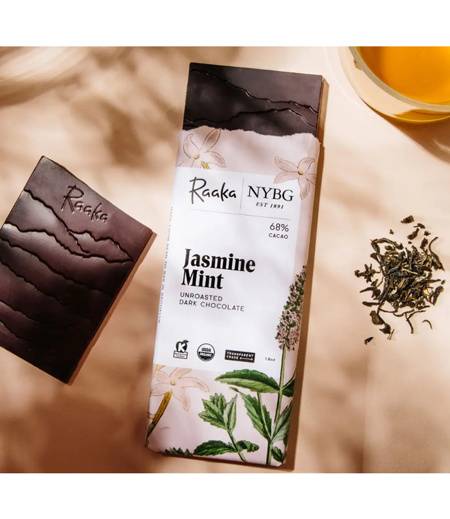 Raaka Jasmine Mint  Chocolate Bar 68%  1.8 oz Brooklyn, New York