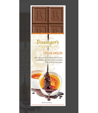 Bissinger's Crème Brûlée 38% milk Chocolate Bar 3 oz St. Louis