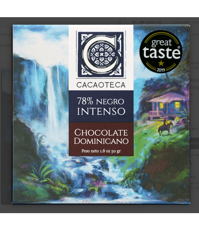 Cacaoteca 78% Negro Chocolate Dominicano "Intenso" Bar 1.8oz Dominican Republic