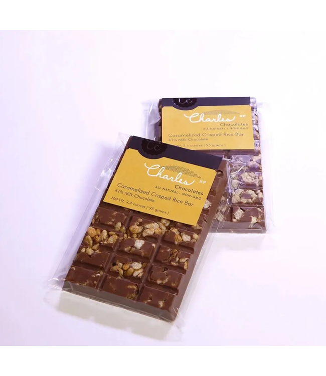 Charles Chocolates Caramelized Crisped Rice Bar 41% Milk Chocolate San Francisco