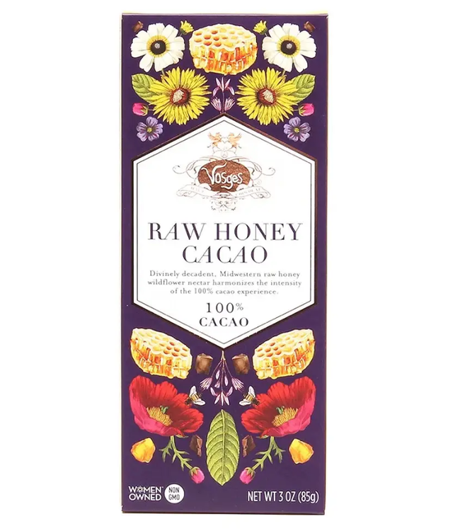 Vosges Haut -Chocolat 100% Dark Chocolate Raw Honey Cacao 3oz Chicago - IL