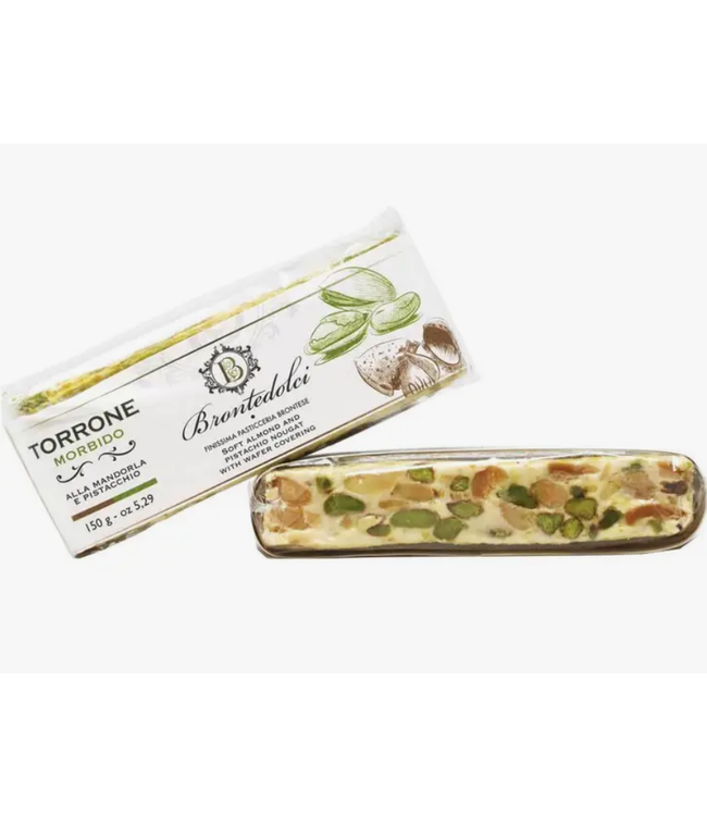 Brontedolci - Almond & Pistachio Torrone Soft Nougat Bar 150g Italy