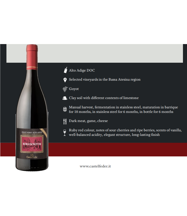 Castelfeder Pinot Nero Burgum Novum Reserva 2018 Alto-Adige - Italy