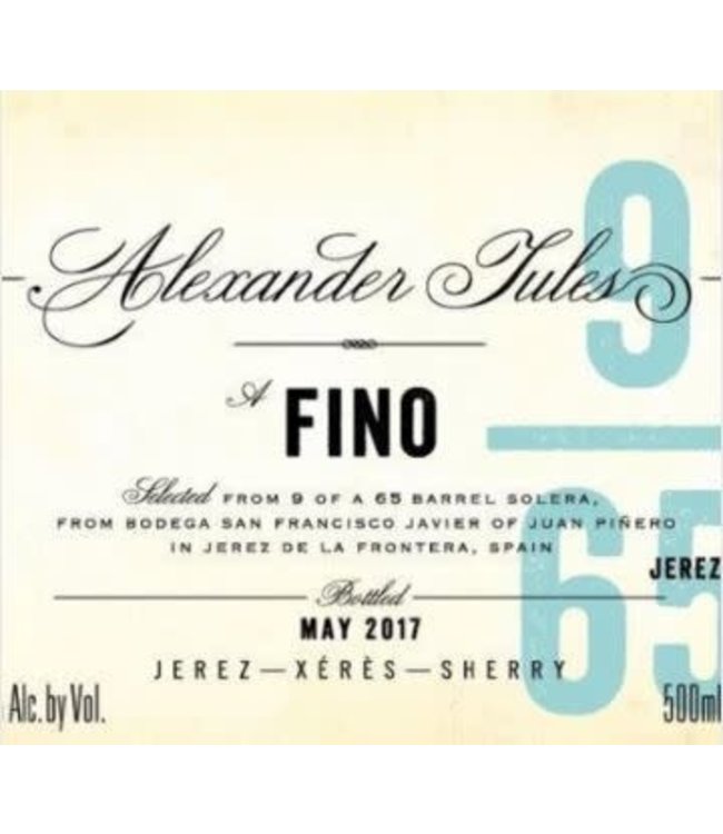 Alexander Jules Fino Sherry 9/65  2017  Jerez - Cadiz - Spain