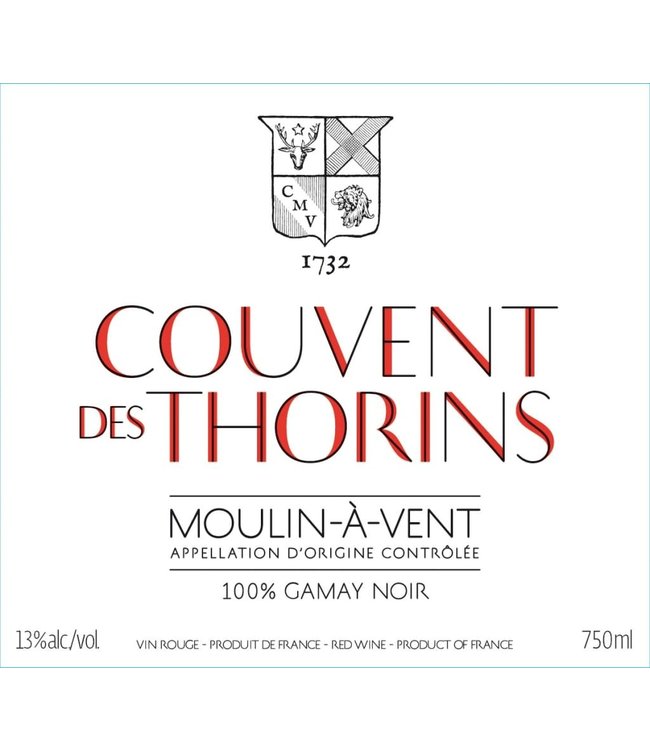 Couvent des Thorins Moulin-À-Vent 2017 Beaujolais - France