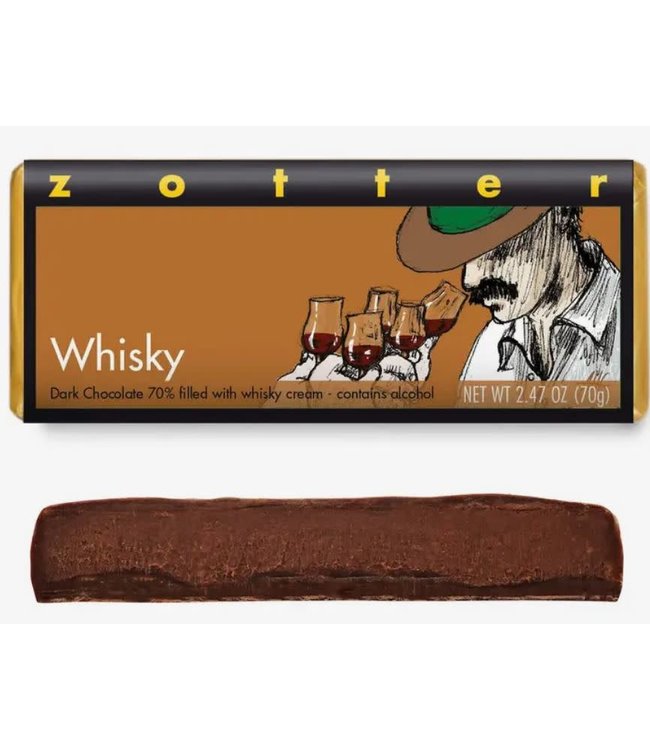 Zotter Whisky 70%  Dark Chocolate Bar 2.47 Austria