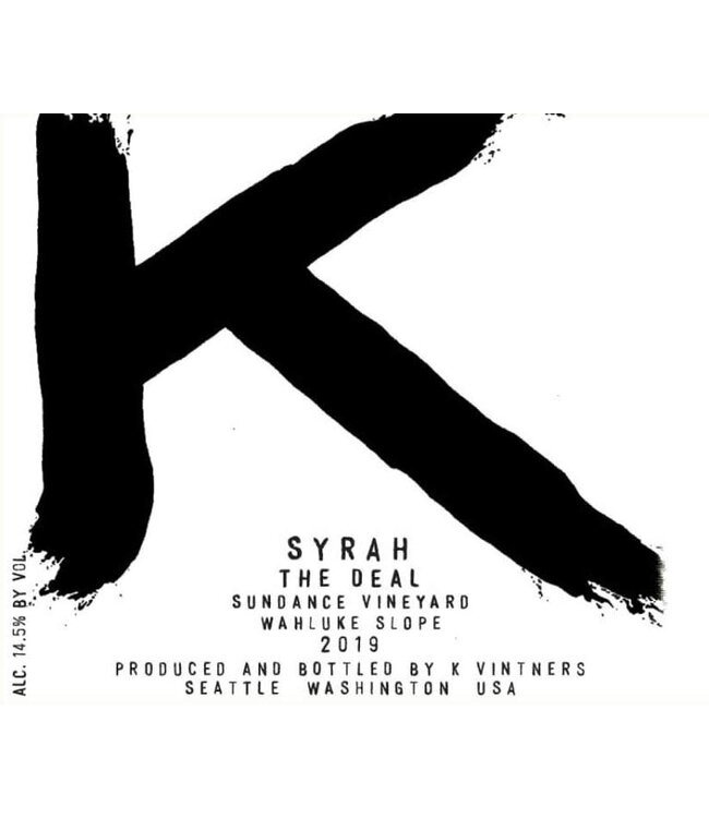 K Vintners Syrah "Sundance Vineyard" 2019 Wahluke Slope - Washington