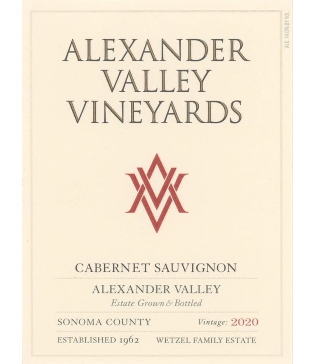 Alexander Valley Vineyards Cabernet Sauvignon 2020 Sonoma