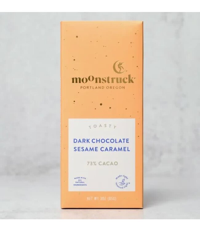 Moonstruck Toasty 73% Dark Chocolate Sesame Caramel Bar  Portland - Oregon