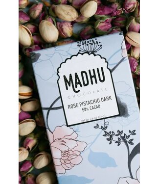 Madhu Organic Rose Pistachio 50% Dark Chocolate Bar USA