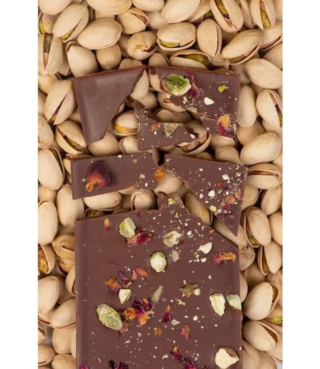 Madhu Organic Rose Pistachio 50% Dark Chocolate Bar USA