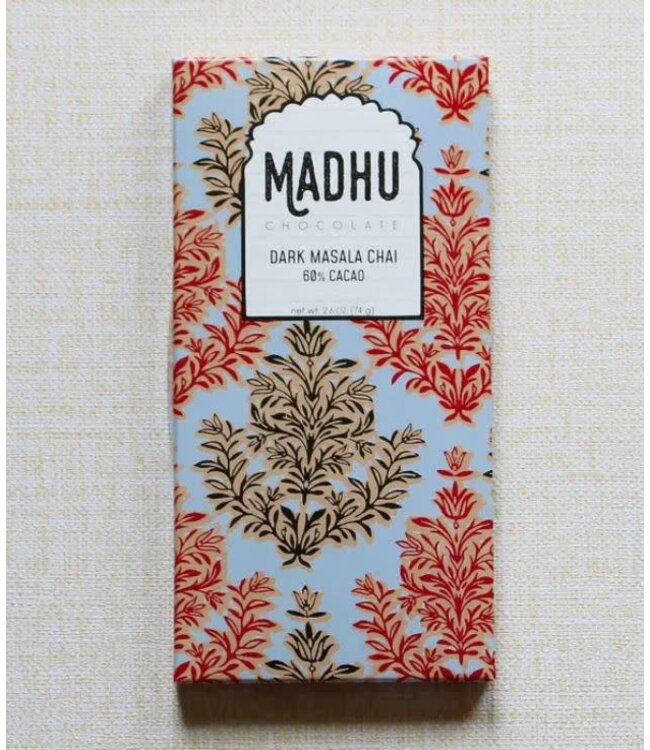 Madhu Organic Masala Chai 60% Dark Chocolate Bar USA
