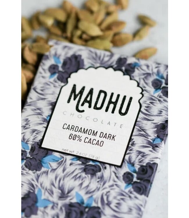 Madhu Organic Cardamom 60% Dark Chocolate Bar USA