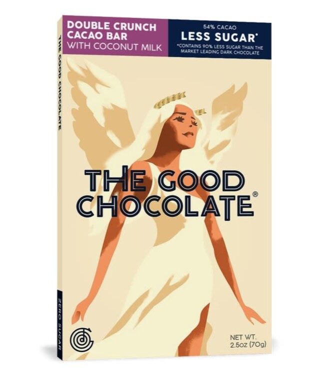 The Good Chocolate 64% DBL Crunch "Less Sugar" 2.5oz San Francisco