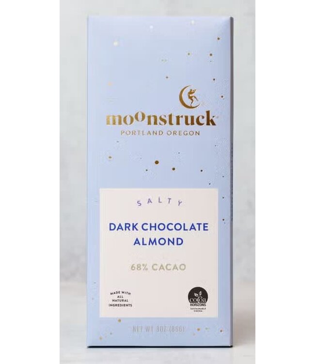 Moonstruck Dark Sea Salt Almond Chocolate Bar Portland - Oregon