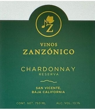 Vinos Zanzónico  Chardonnay  Reserva 2021 San Vicente - Baja - Mexico