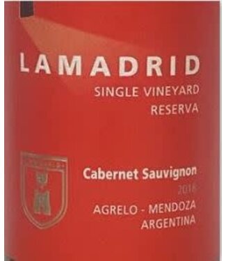 LaMadrid Single Vineyard Cabernet Sauvignon "Reserva"  2016 LaMadrid Reserva Single Vineyard Cabernet Sauvignon  2018 Agrelo - Argentina