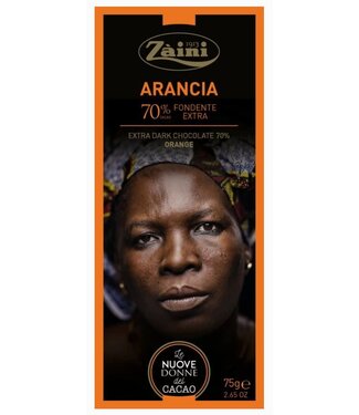 Záini Fondente (Dark) 70% Chocolate Arancia 2.65oz Côte d'Ivoire - Africa